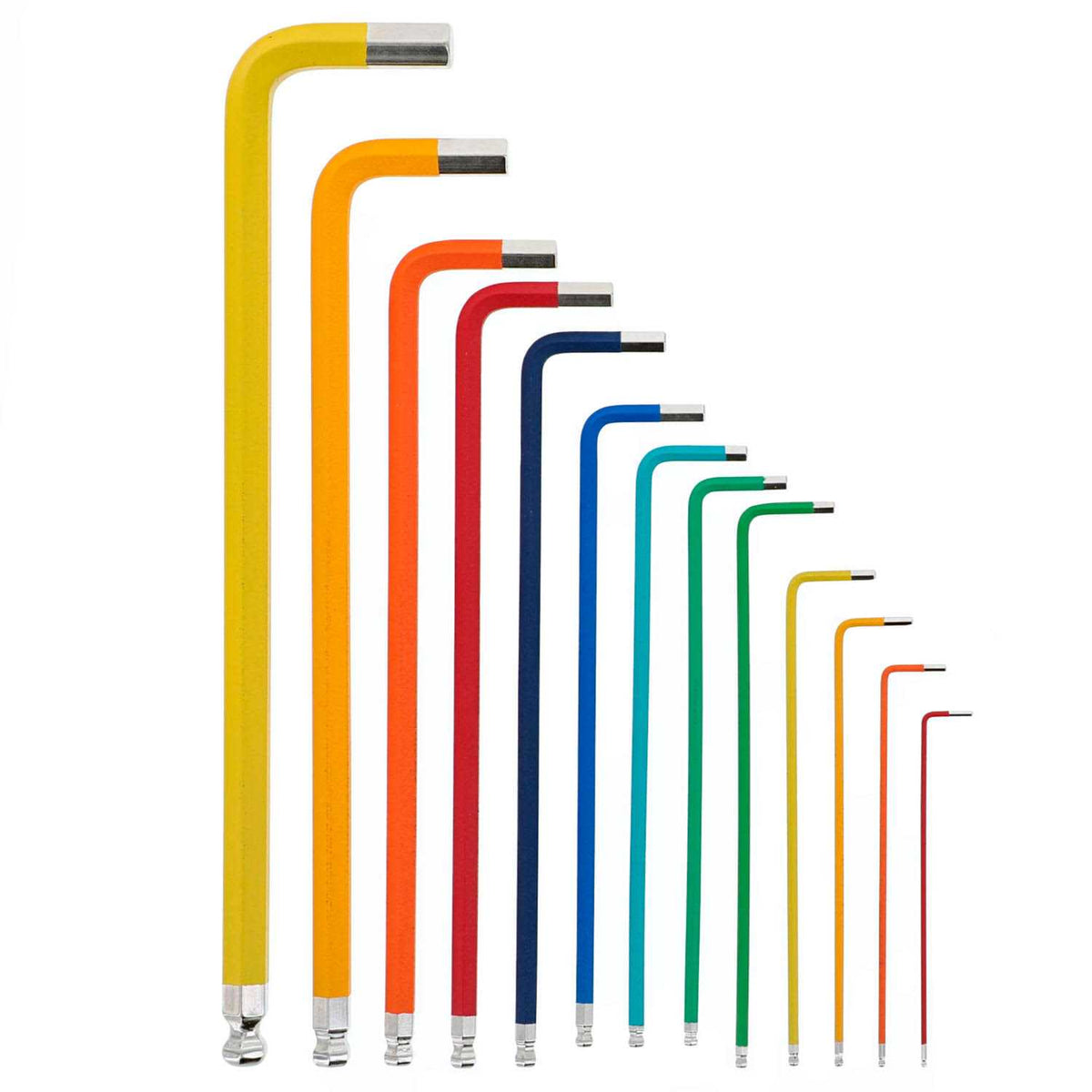 Color-Coded Ball End Hex L Key Set Inch T2348
