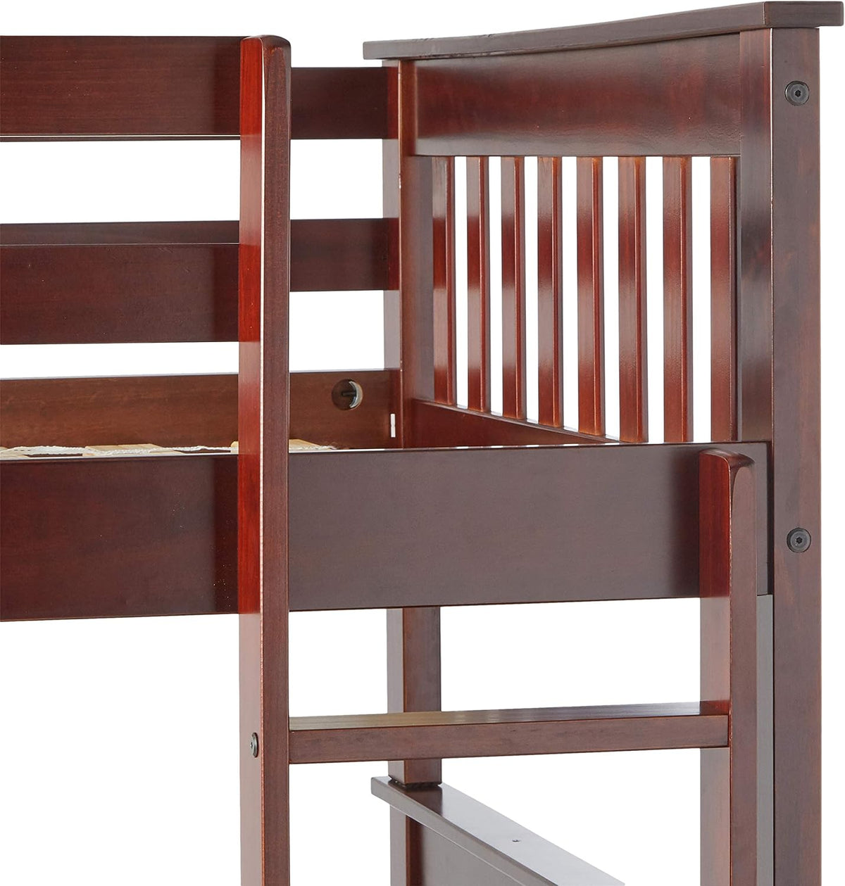Twin Dark Cappuccino Bunk Bed with Under Bed Drawers J57192
