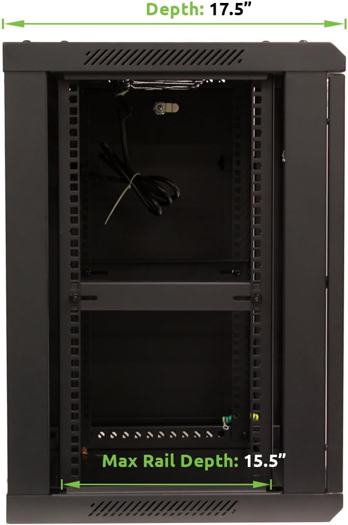 12U Wall Mount Network Server Cabinet Rack Enclosure Glass Door Lock C37401
