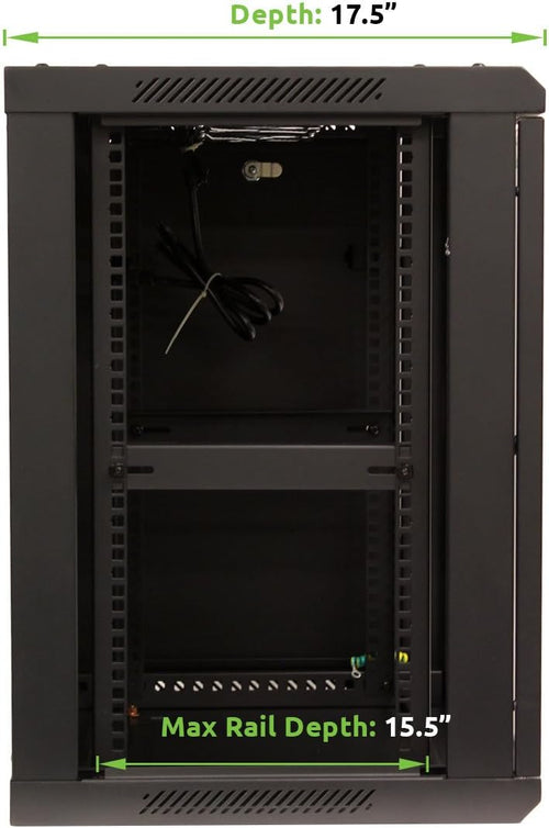 12U Wall Mount Network Server Cabinet Rack Enclosure Glass Door Lock C37401