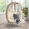 Oversized Beige Wicker Egg Chair D6862