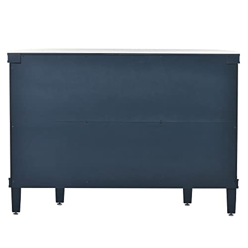 Grey Wooden Buffet Cabinet with Antique Pattern Doors Z4488
