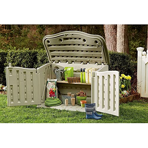 Beige/Brown Resin Outdoor Storage Shed (4.5 x 3 Ft) O237