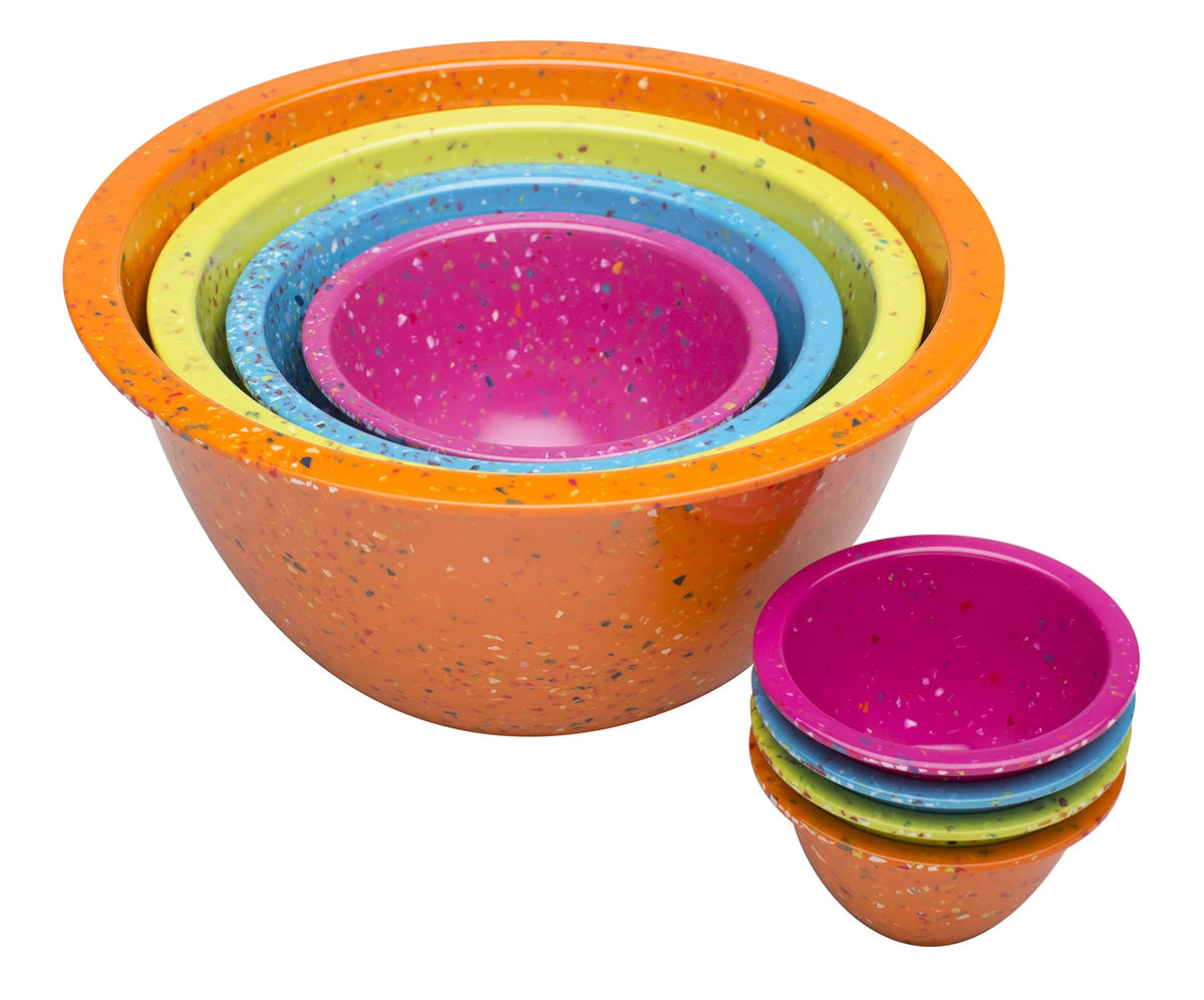 4 Piece Melamine Mixing Bowls in Orange, Kiwi, Turquoise, Magenta C7568