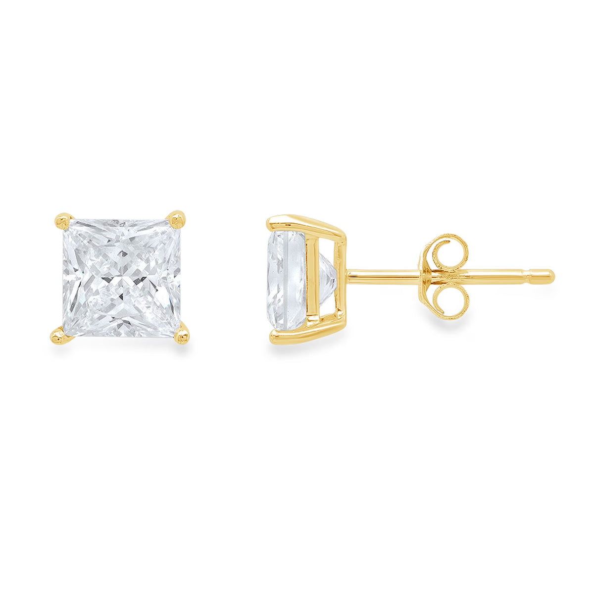 18K Yellow Gold Diamond Stud Earrings B7385