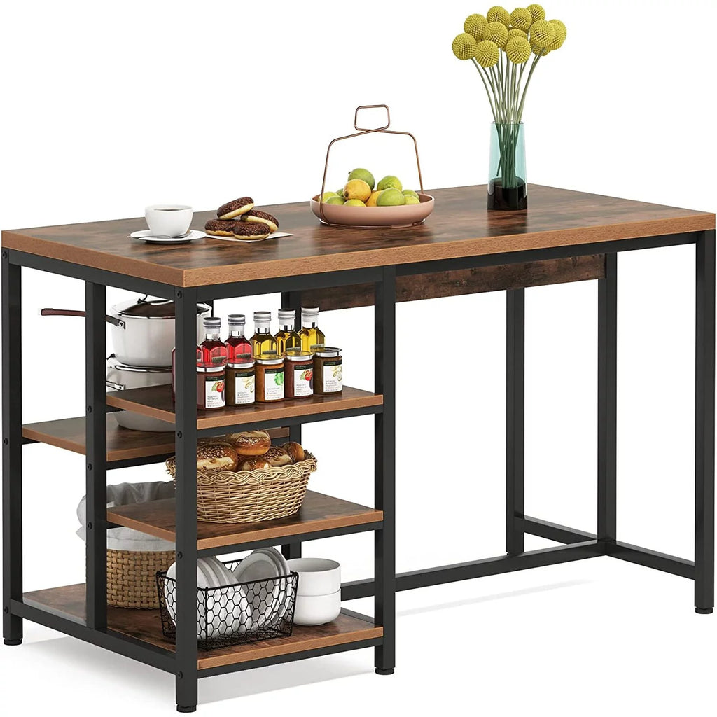 Kitchen Island with Storage Shelves P52696