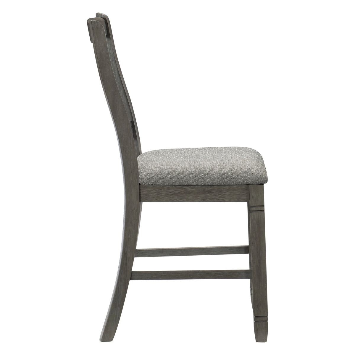 Antique Gray Counter Height Wooden Chairs 2Pc Set N927