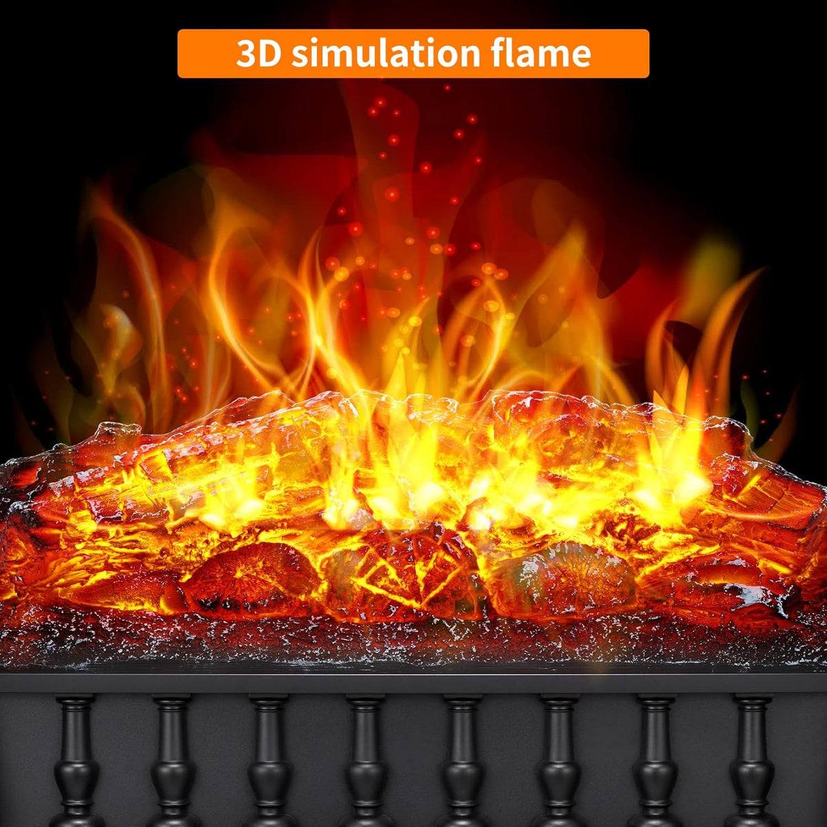 Electric Fireplace Log Heater 21 Inch Infrared Quartz 750W/1500W K46345
