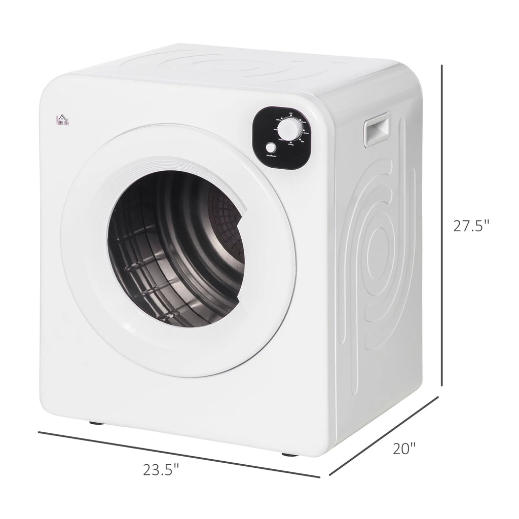 1300W 3.22 Cu. Ft. Electric Portable Laundry Dryer, White D118