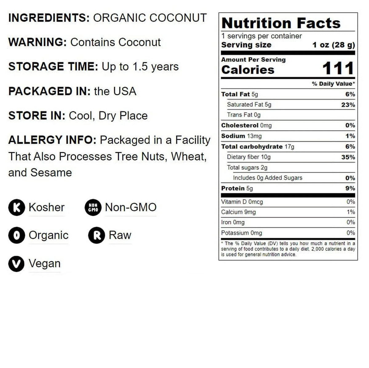 Organic Coconut Flour 12 Pounds A2618