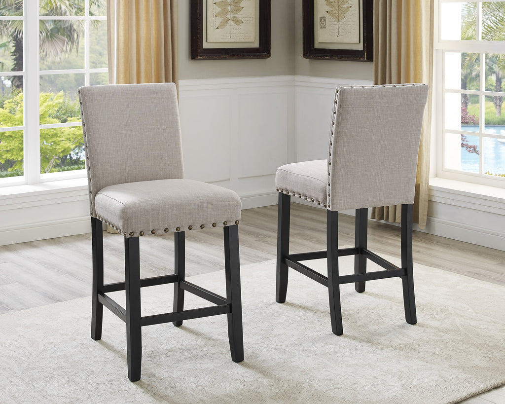 Espresso Tan Wood Counter Dining Set with Chairs H466605