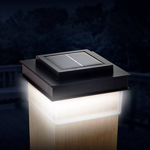 Translucent 12 Lumen LED Solar Post Cap Light 12 Pack Black E943