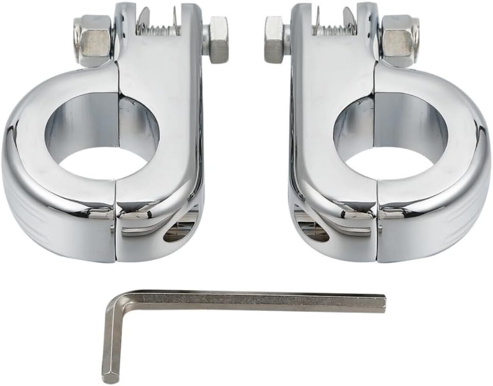 1-1/4" 32mm Chrome Aluminum Motorcycle Engine Guard Foot Pegs Mount V97165