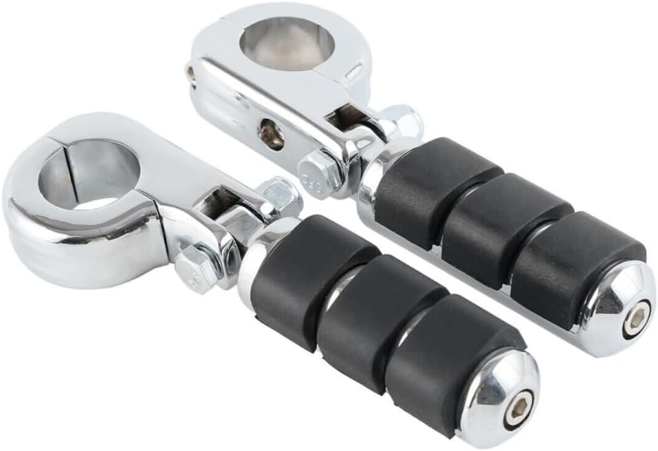1-1/4" 32mm Chrome Aluminum Motorcycle Engine Guard Foot Pegs Mount V97165