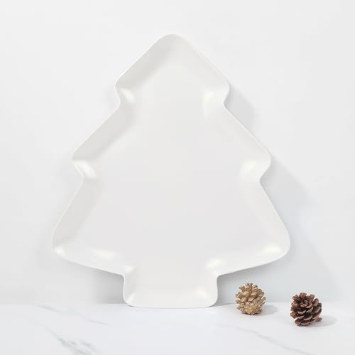 Red 16 x 14 Inch Christmas Tree Shaped Melamine Serving Platter R109
