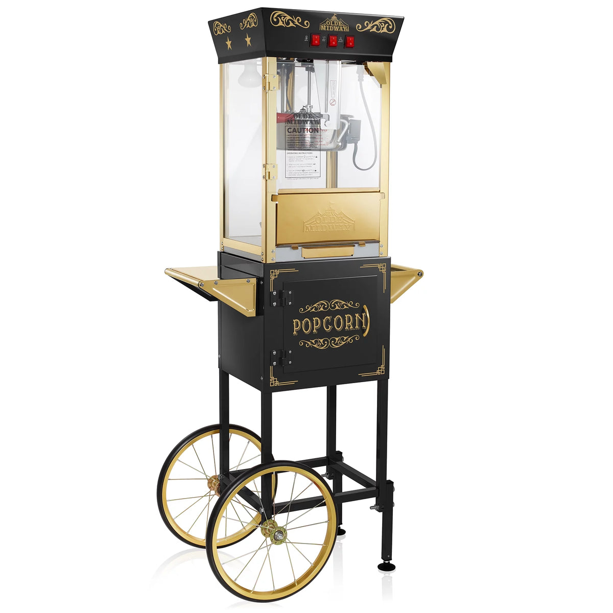 Black 8 oz Popcorn Machine with Cart B84995