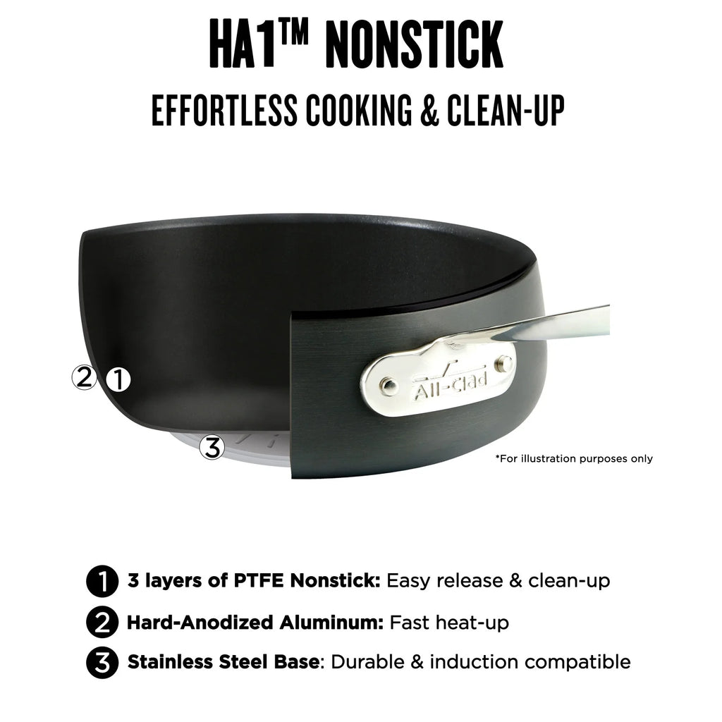 4-Quart Black Nonstick Hard Anodized Saute Pan Q3203
