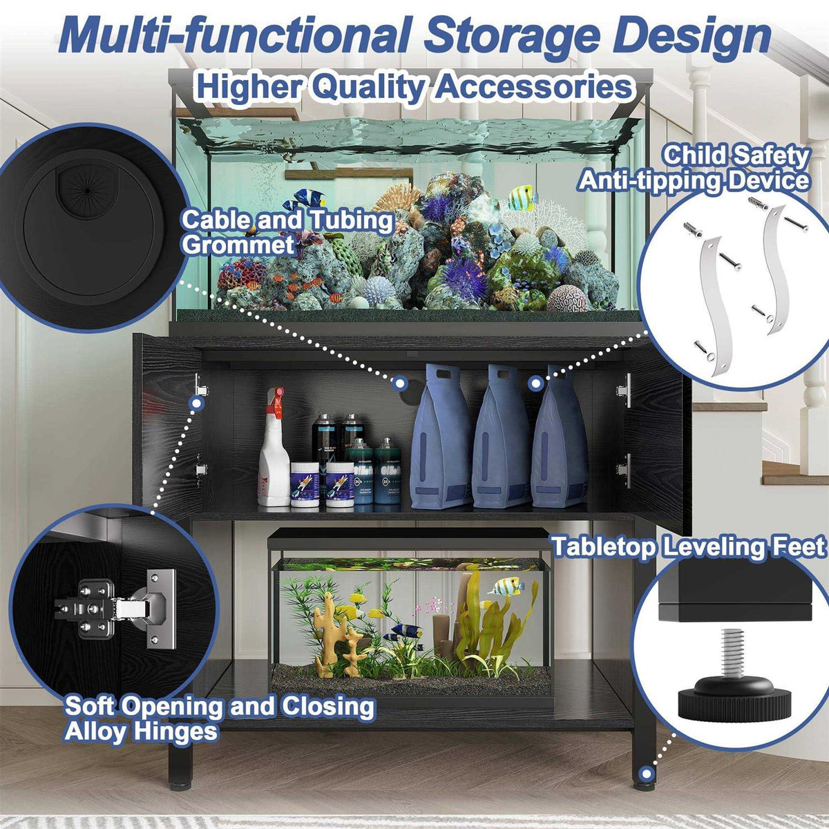 40-50 Gallon Aquarium Stand with Cabinet M18618