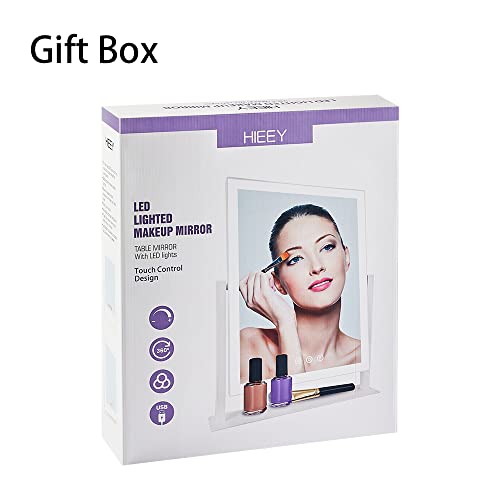 Lighted Makeup Mirror with 5X Magnification, 17.3in White B866419