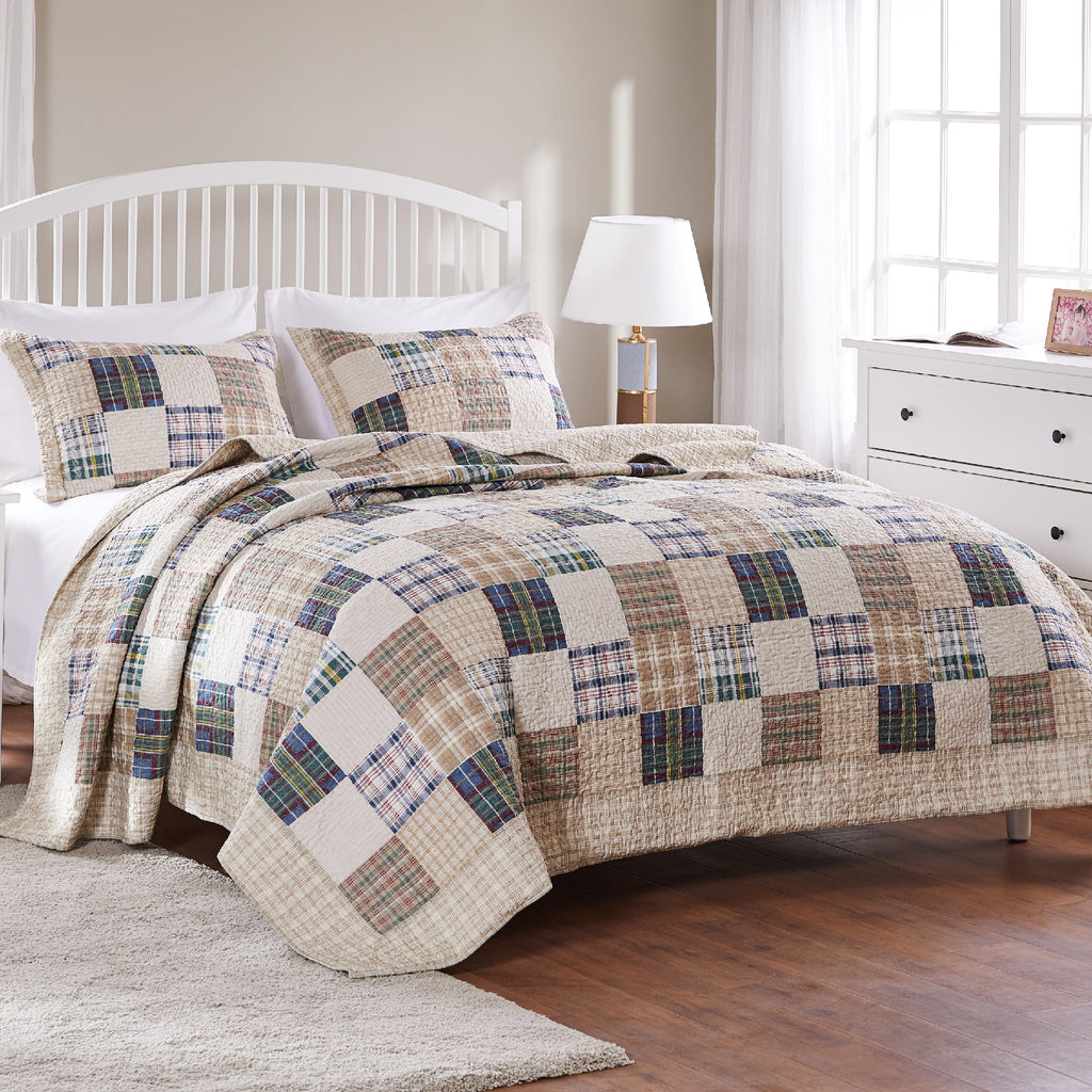 100% Cotton Reversible Quilt Set, 3-Piece Full/Queen N7911