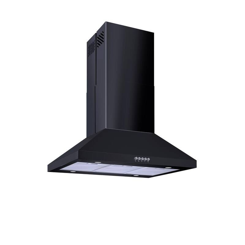 30 in. 350CFM Convertible Black Range Hood with Charcoal Filters and LED Lighting N3047