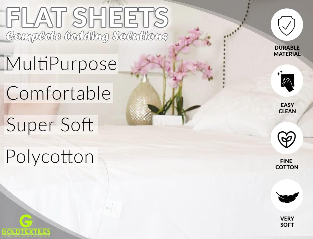 White Twin Percale Flat Sheet Pack of 2 S99974