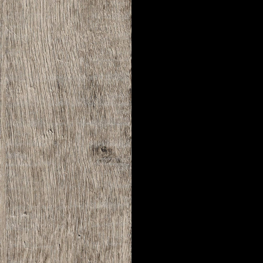 Weathered Oak and Matte Black Bar Cabinet with Storage N883