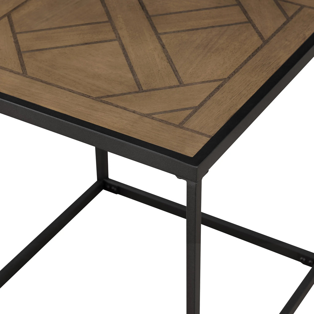 20" Parquet-Top Metal Square Side Table A40455