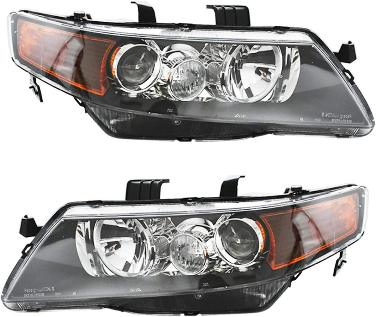 Black Projector Headlight Assembly Replacement Driver & Passenger Side G9985