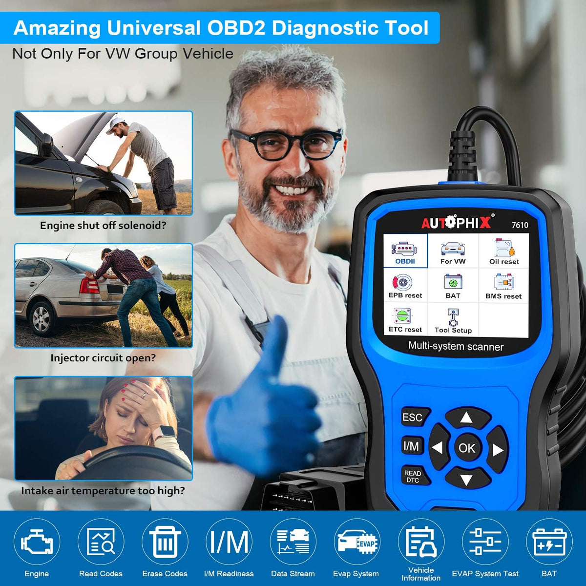 Full Systems OBD2 Scanner Code Reader for VAG After 1996 Z122332