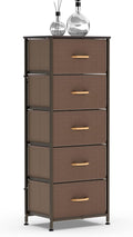 Brown 4 Drawer Vertical Dresser Storage Tower M483975
