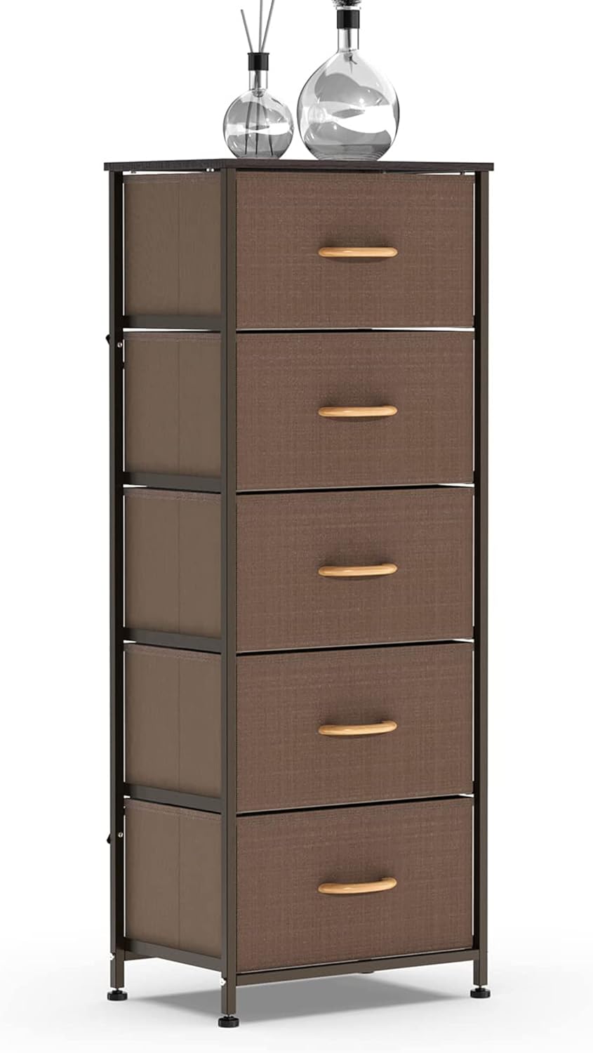 Brown 4 Drawer Vertical Dresser Storage Tower M483975
