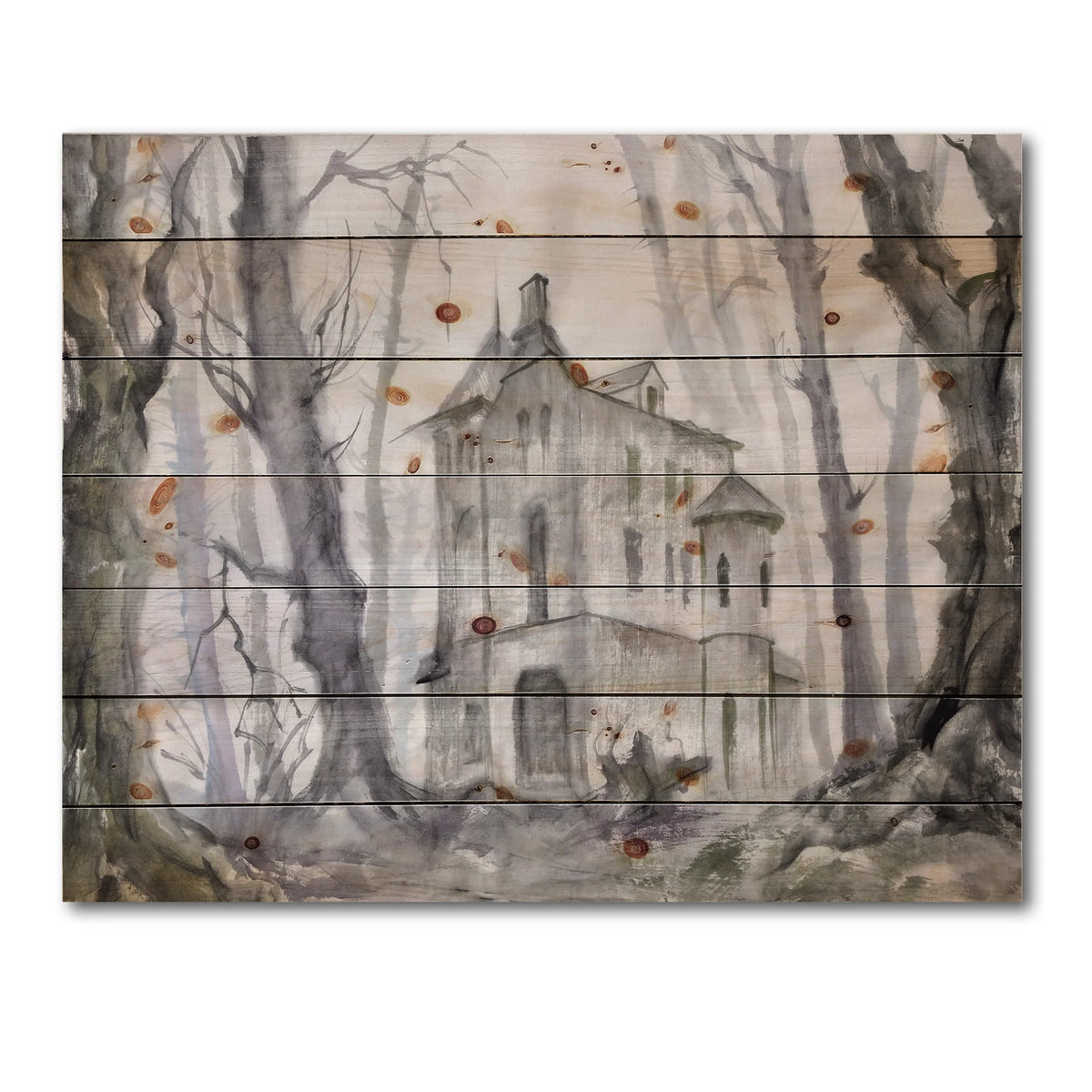 Traditional Print on Natural Pine Wood A96972