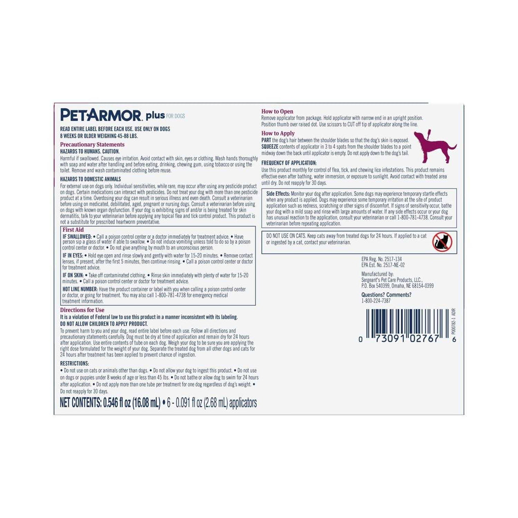 Flea and Tick Treatment for Large Dogs N288