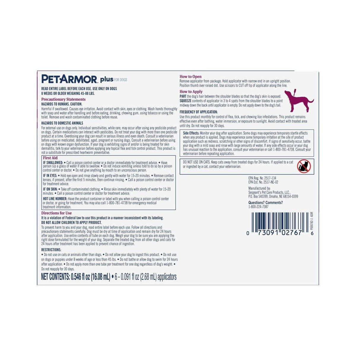 Flea and Tick Treatment for Large Dogs N288