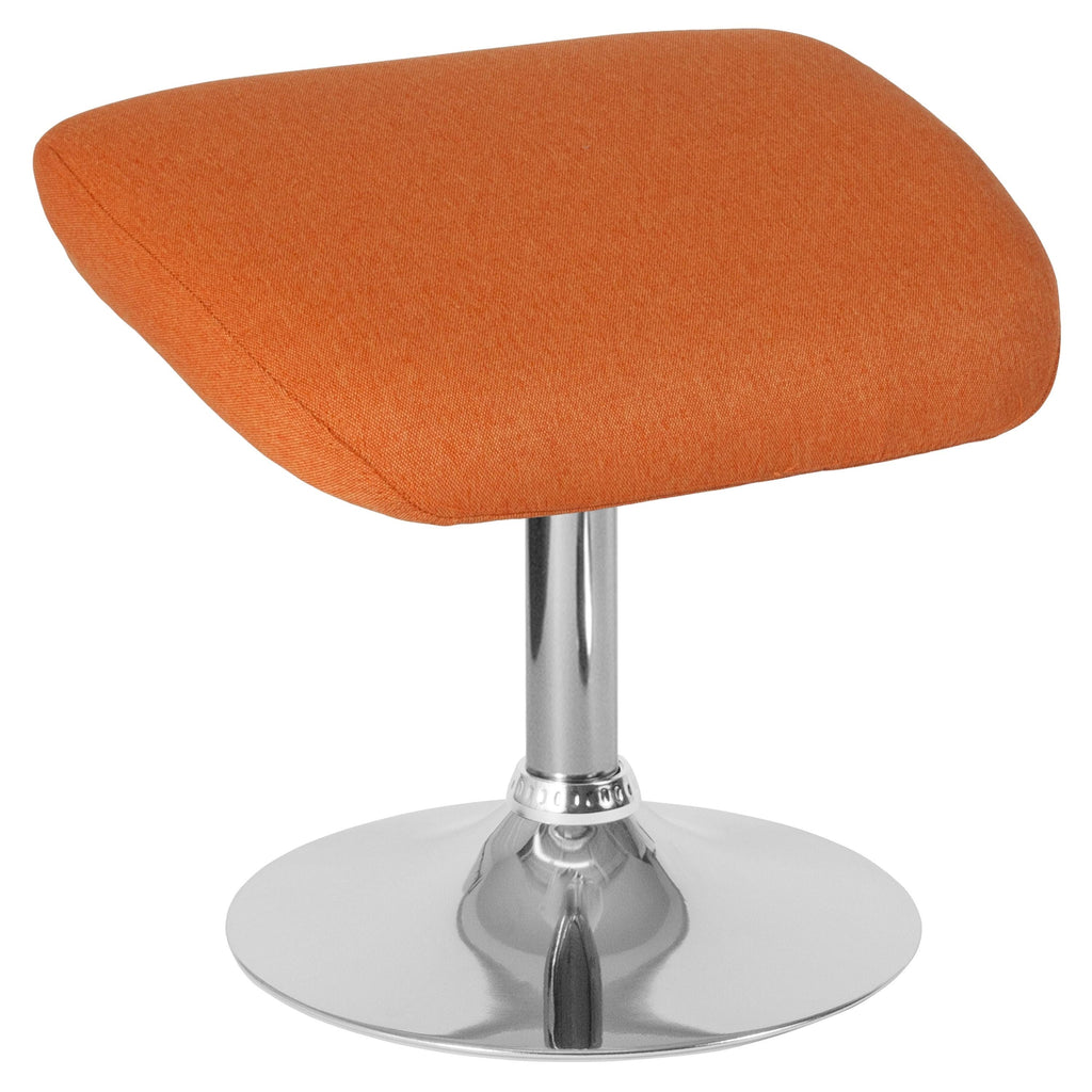 Magenta Fabric Ottoman Footrest with Chrome Base E18047