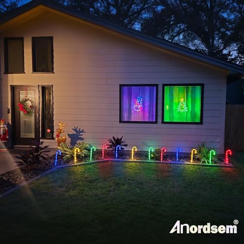 24 Pack Candy Cane Pathway Stake Lights D243