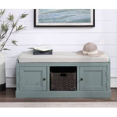 Blue Storage Bench I98654
