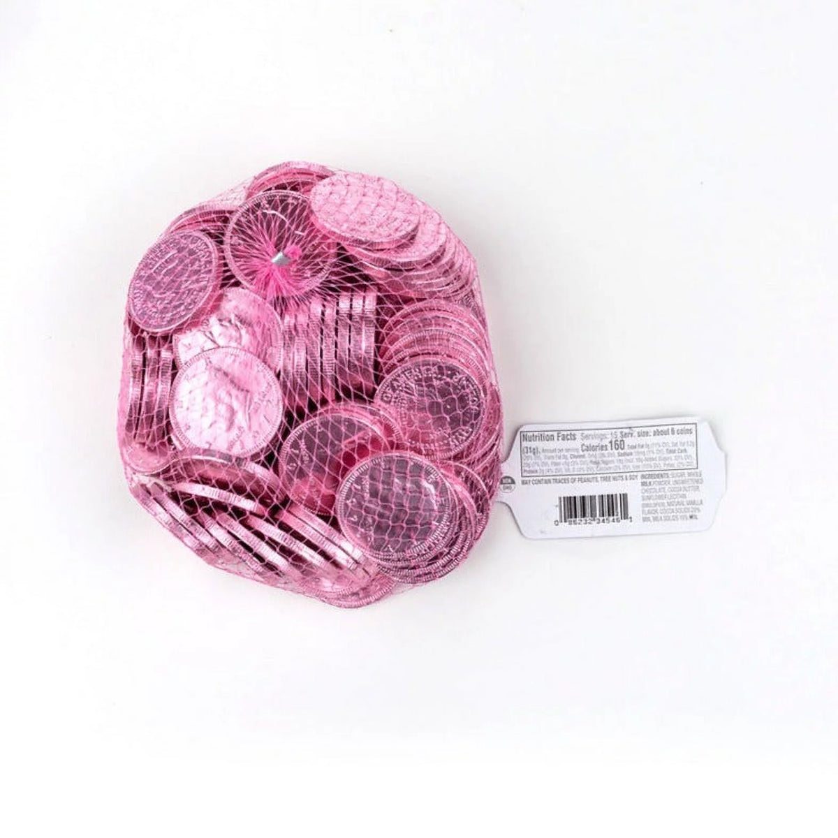 Milk Chocolate 1.5-inch Coins Pink Foil 1 LB T581243