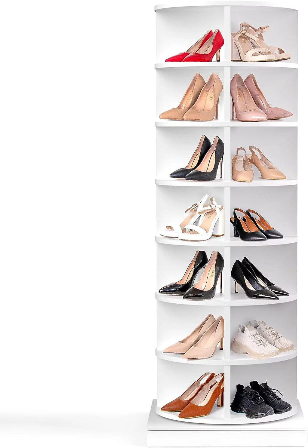 360° Rotating 7-Tiers Shoe Rack Organizer Tower Holds Up to 28 Pairs K99742