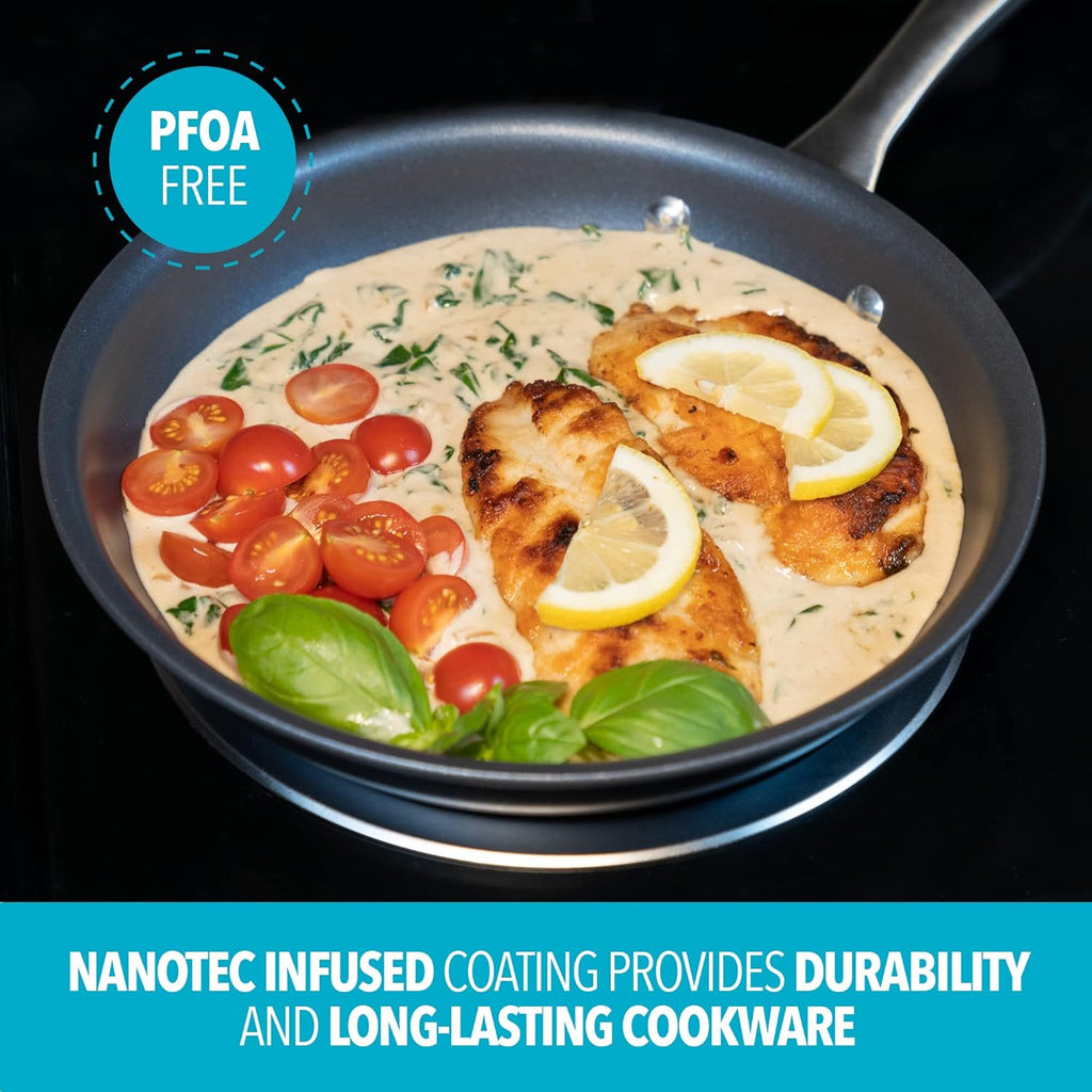 Gray Hard Anodized Nonstick 10-Piece Cookware Set P442