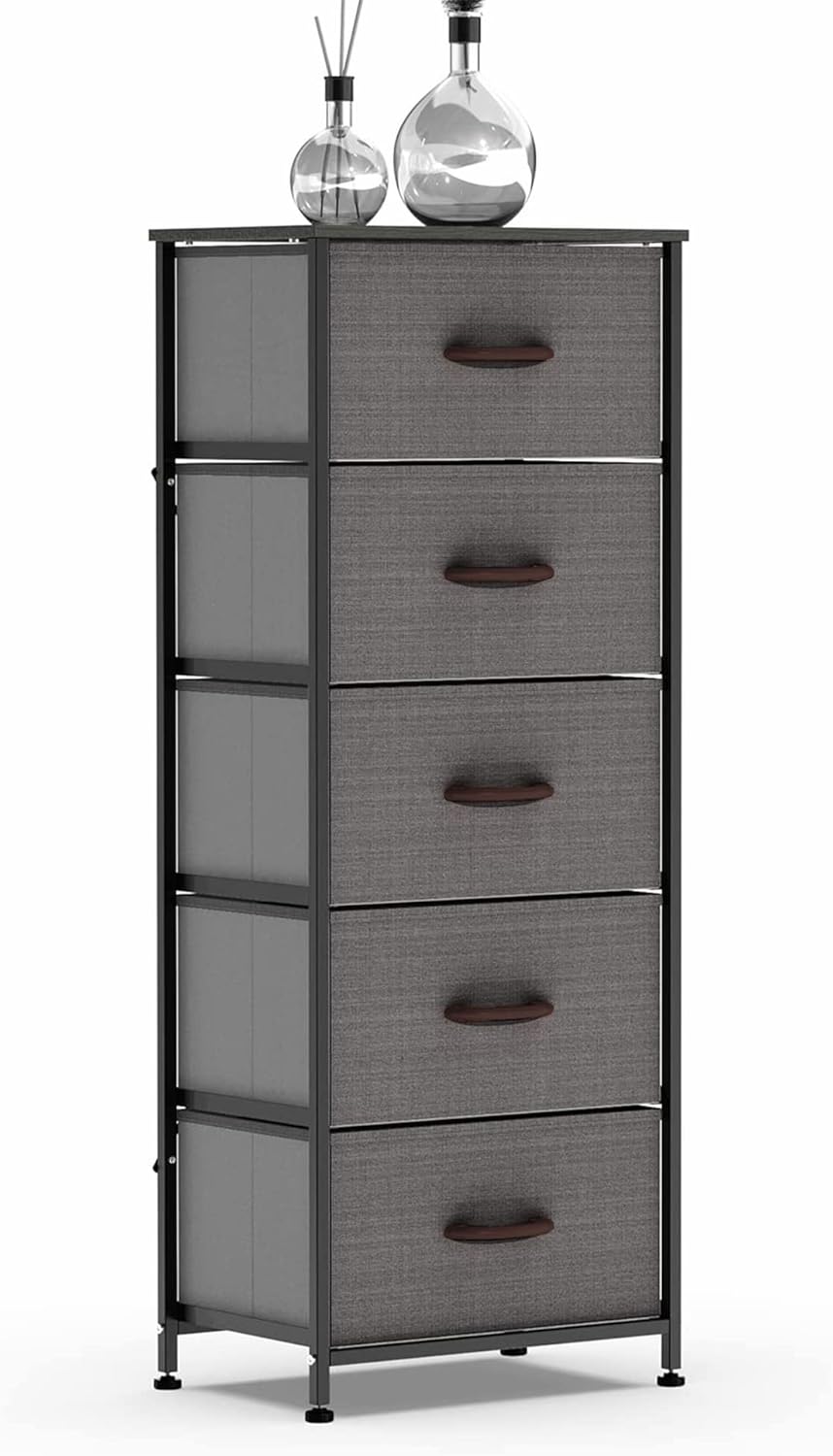 Brown 4 Drawer Vertical Dresser Storage Tower M483975