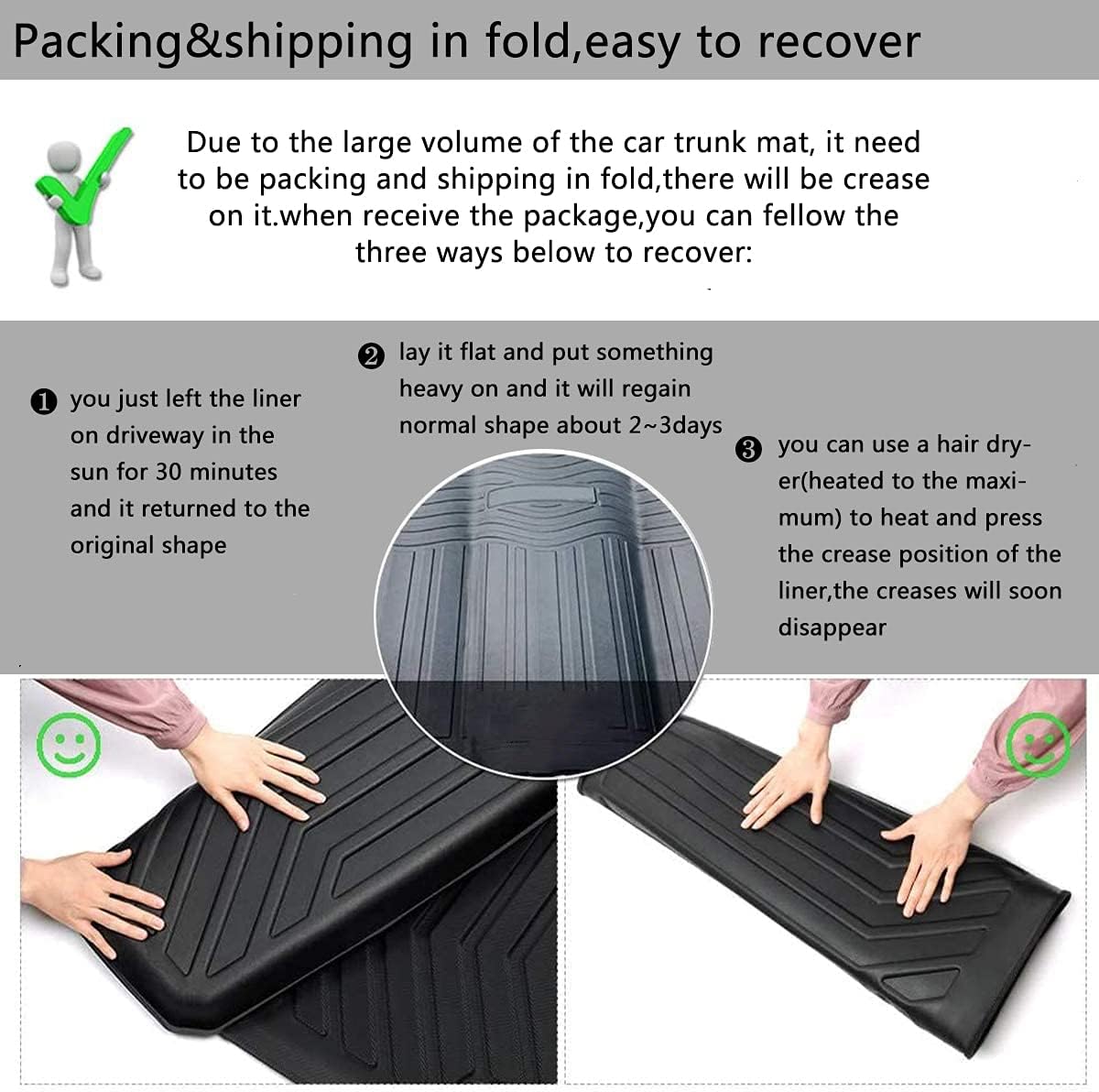 Black All-Weather Cargo Liner Trunk Mat K9455