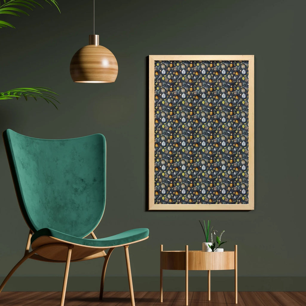 Multicolor Printed Fabric Cartoon Wall Art with Frame, 23" x 35" Y41147