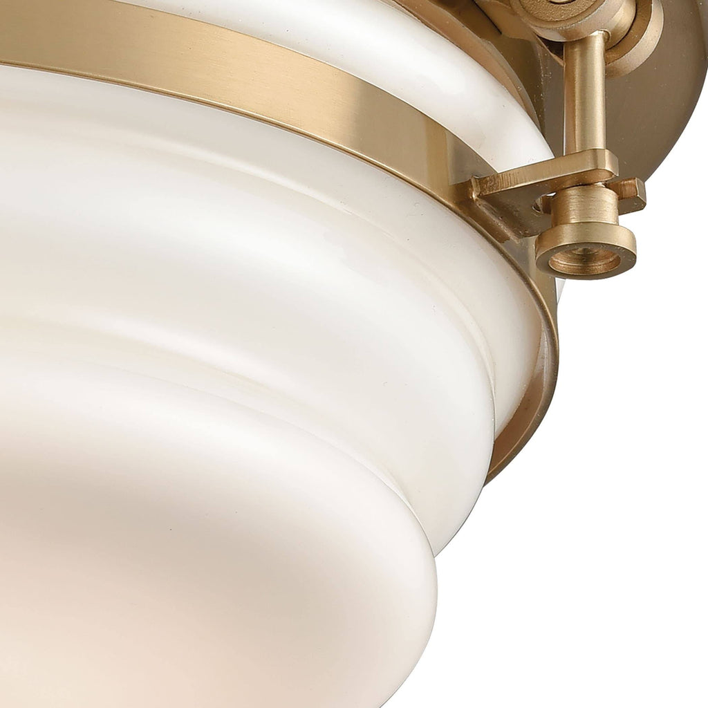 Satin Brass 3 Light Flush Mount V17696
