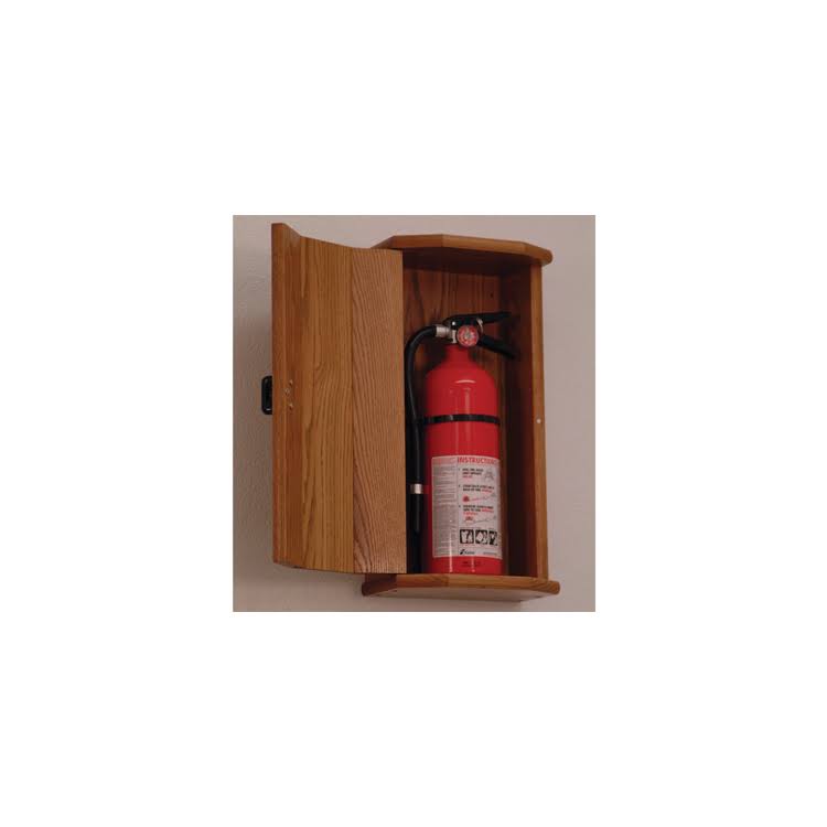 Medium Oak Wooden Fire Extinguisher Cabinet B350