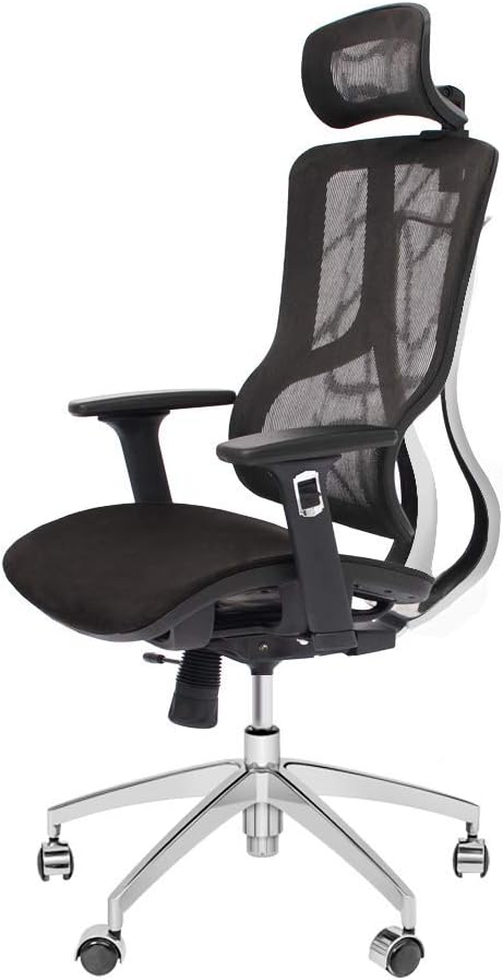 Black Ergonomic Mesh Office Chair with Headrest and 3D Armrest A55885