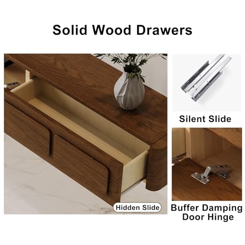 Brown 158cm Wooden Floating TV Unit W711884