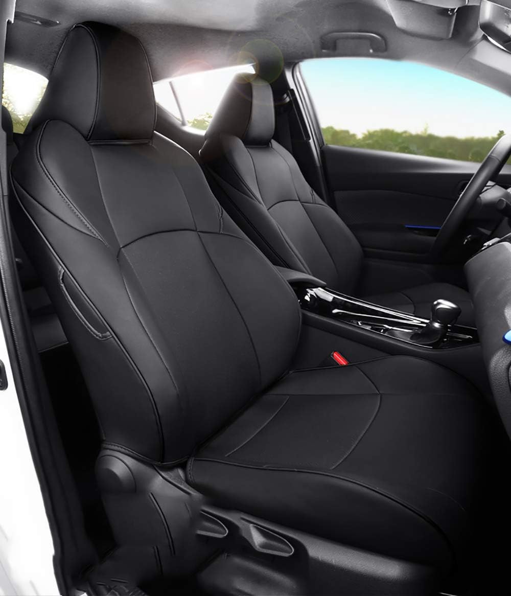 Black Leatherette Full Set Car Seat Covers W448365