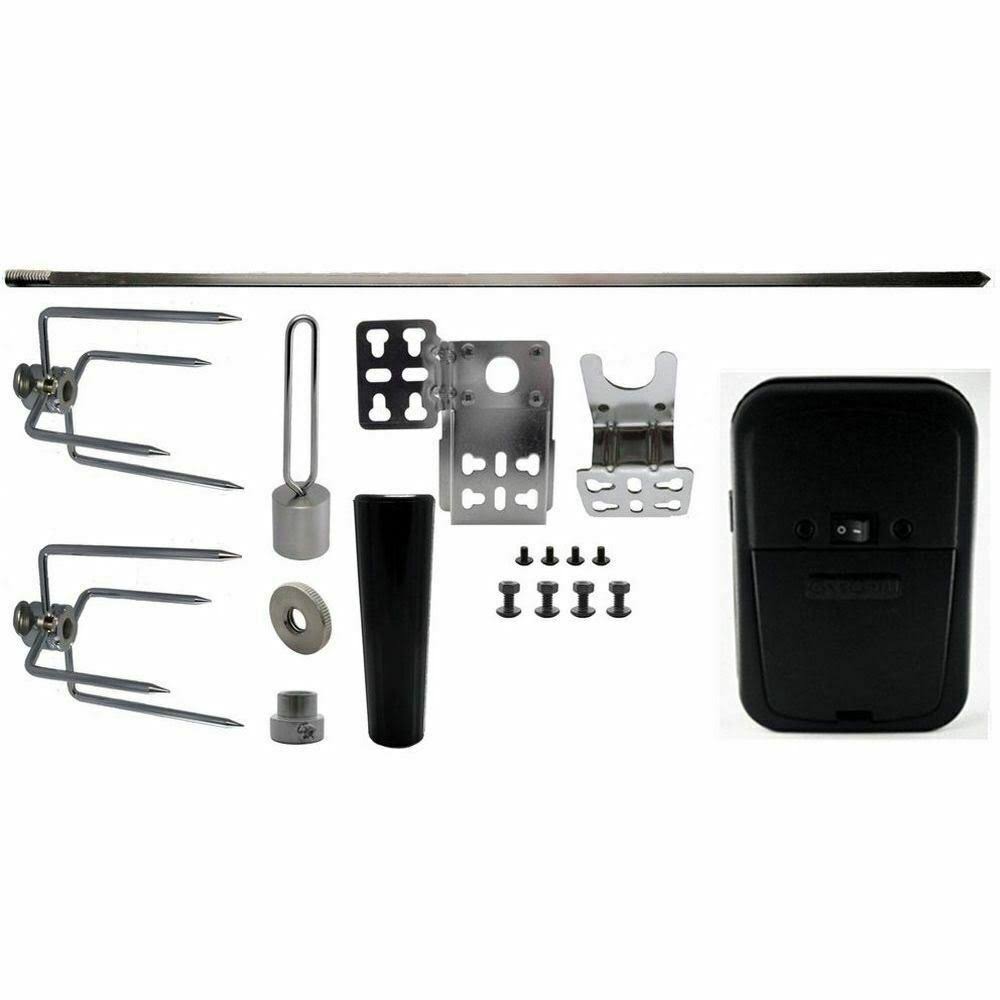 Universal Grill Rotisserie Kit Black Cordless Motor Q312663